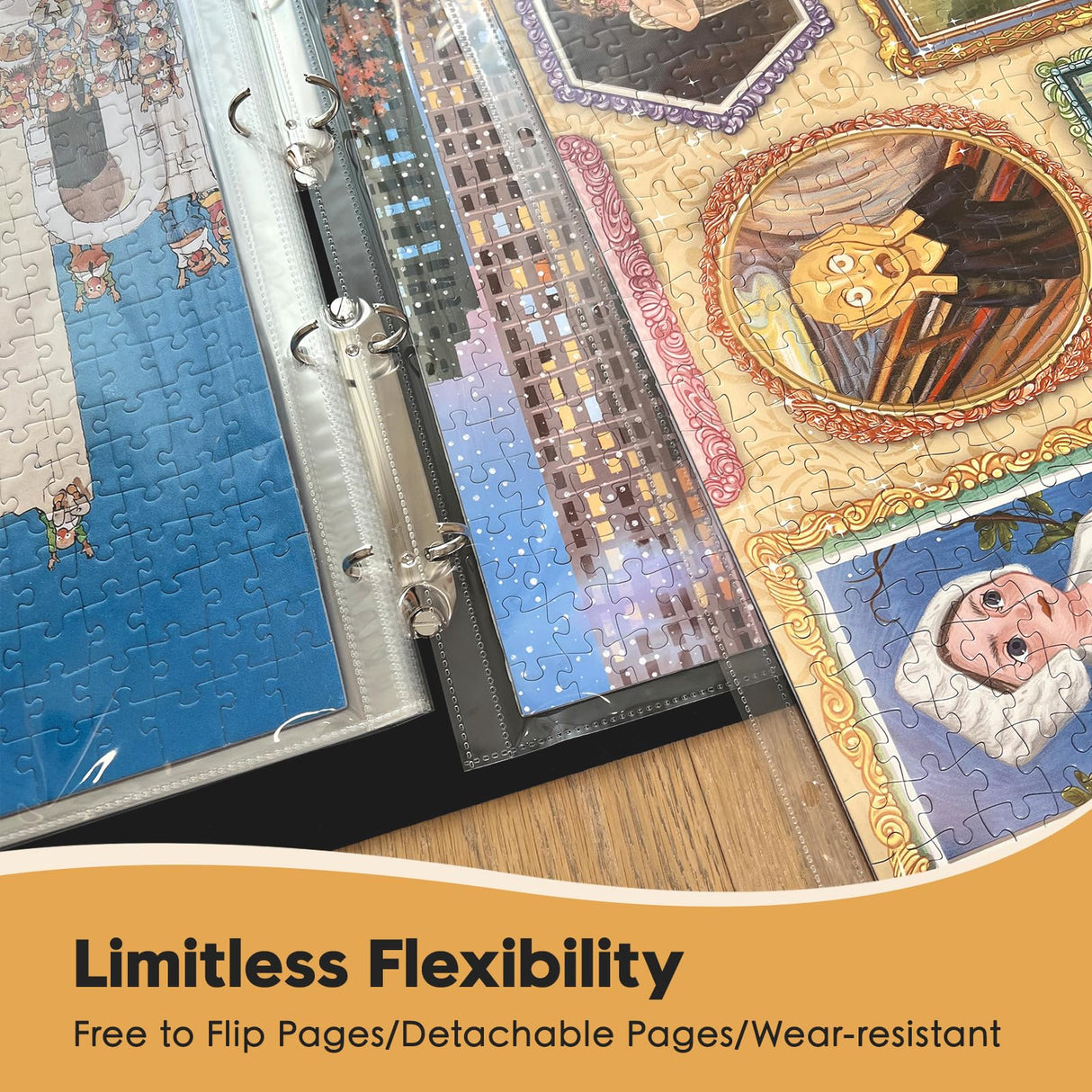 Nariolar 1000-Piece Puzzle Storage Folder: Portable, Large Jigsaw Puzzle Organizer with 15 HD Pockets, Holds 30 Puzzles, Dustproof & Protective Puzzle Accessory Nariolar