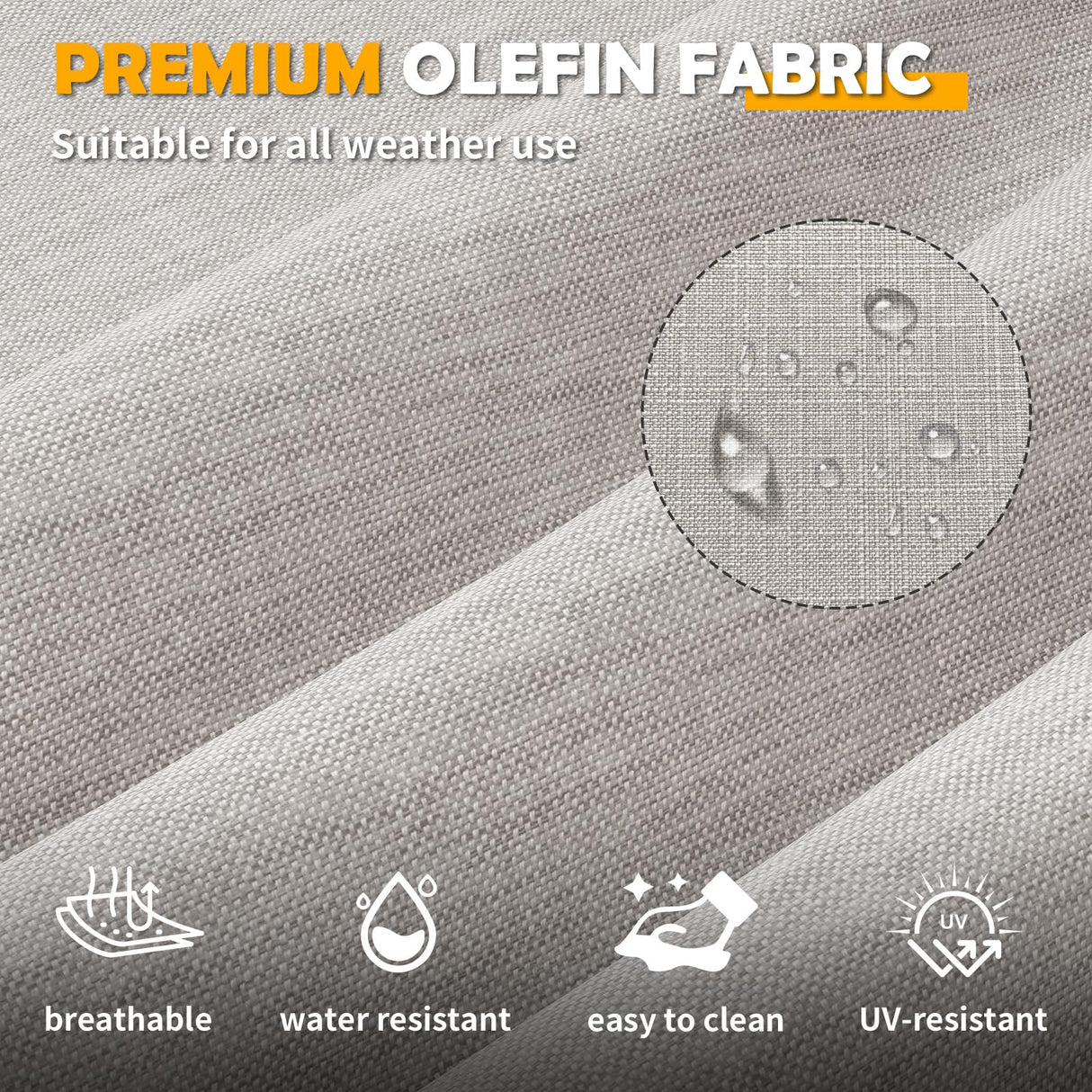 Amopatio Aluminum Patio Furniture Set, 8 Pieces Modern Metal Outdoor Furniture, Faux Wood Grain Finish Frame Patio Sofa Sets with 6" Cushion for Backyard, Beige (Included Waterproof Covers) Amopatio