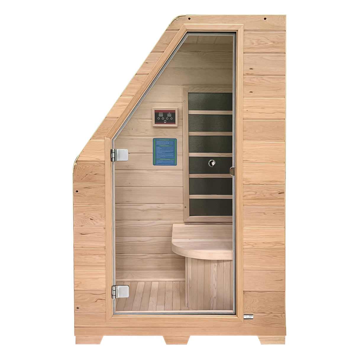 Durasage 1-Person Carbon Infrared Sauna for Home Use Indoor Hemlock Wood Sauna with 760W Heating Panels, Digital Touchpad, Relaxation Spa, Easy Assembly, Full Body Detox, Stress Relief Durasage