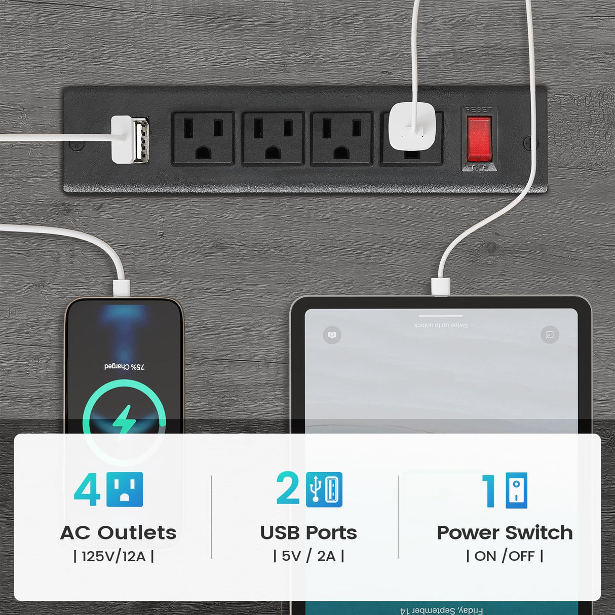 SEDETA L Shaped Computer Desk, 45.3” Small Office Desk, Corner Compuer Desk with Hutch, LED Lights, Power Outlet, Storage Shelves and Hooks for Home Office, Grey SEDETA