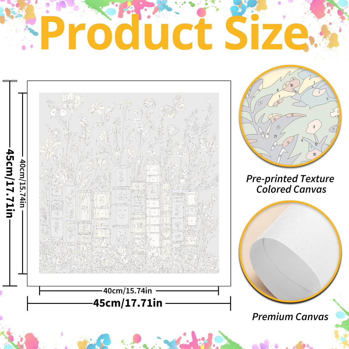 Paint by Numbers for Adult, Book Paint by Numbers Kit for Adults Beginners, DIY Book Acrylic Painting on Canvas for Home Wall Art Decor 16x16 Inch Mandun