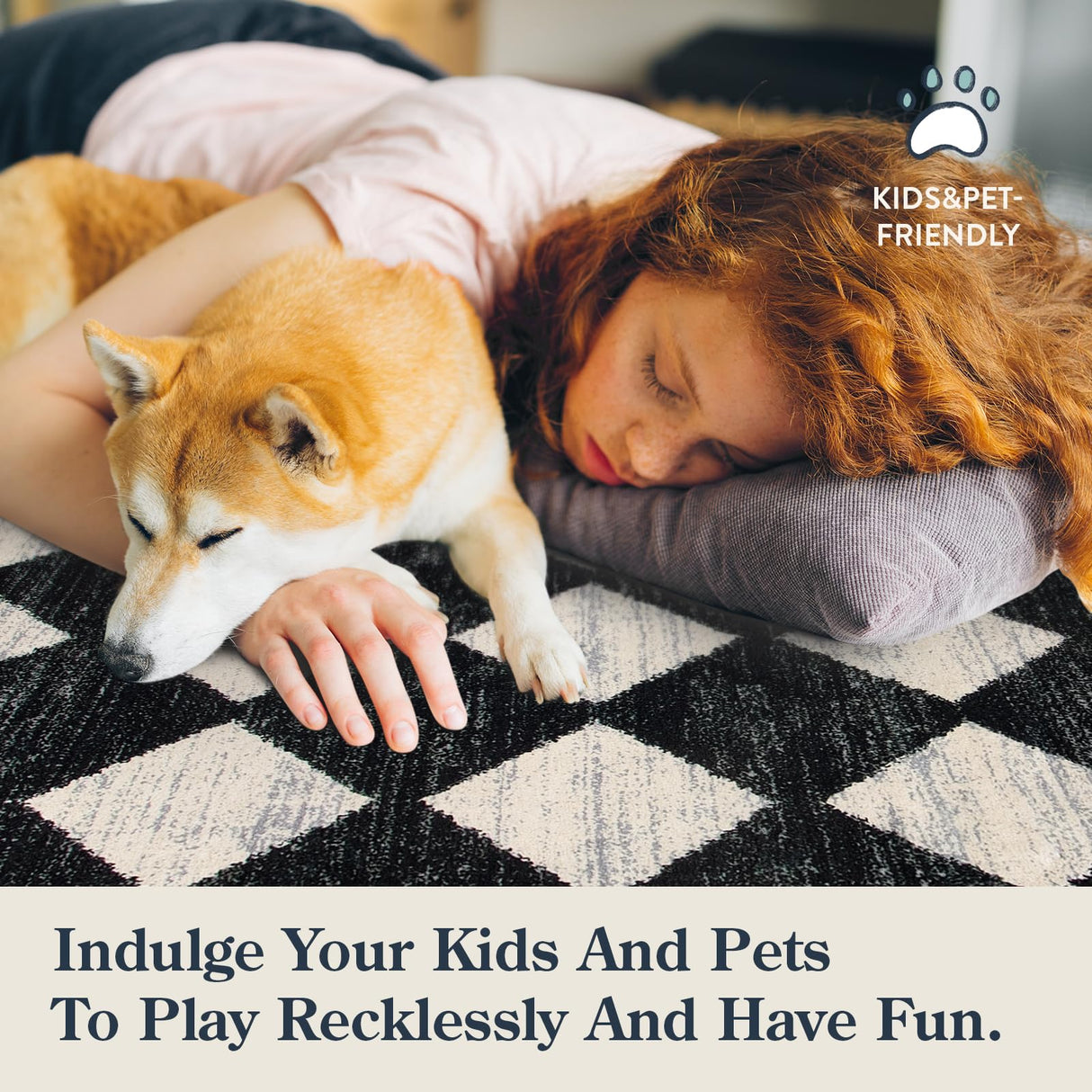 Lahome Moroccan Trellis Runner Rug - 2x8 Black Hallway Runner Rug with Rubber Backing, Checkered Kitchen Non Skid Carpet Runner Washable Indoor Mat for Camper Entryway Bathroom Hardwood Floor Lahome