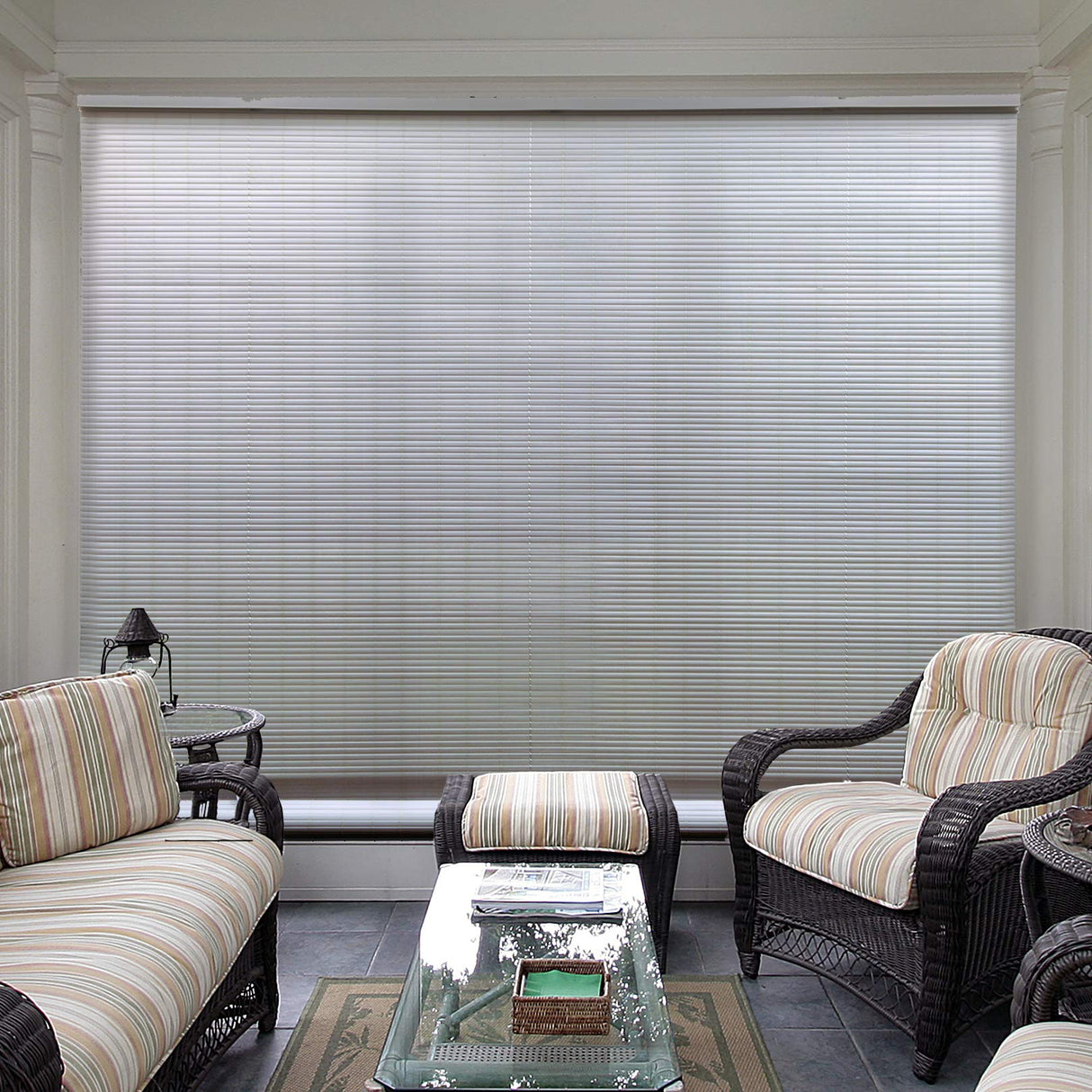 Radiance Cordless Outdoor Shades for Porch, Patio & Windows - Waterproof PVC Blinds for Indoor & Outdoor - Roll-Up Patio Privacy Screen for Diffuse Sunlight - White - 60" W x 72" L - (3320156) Radiance