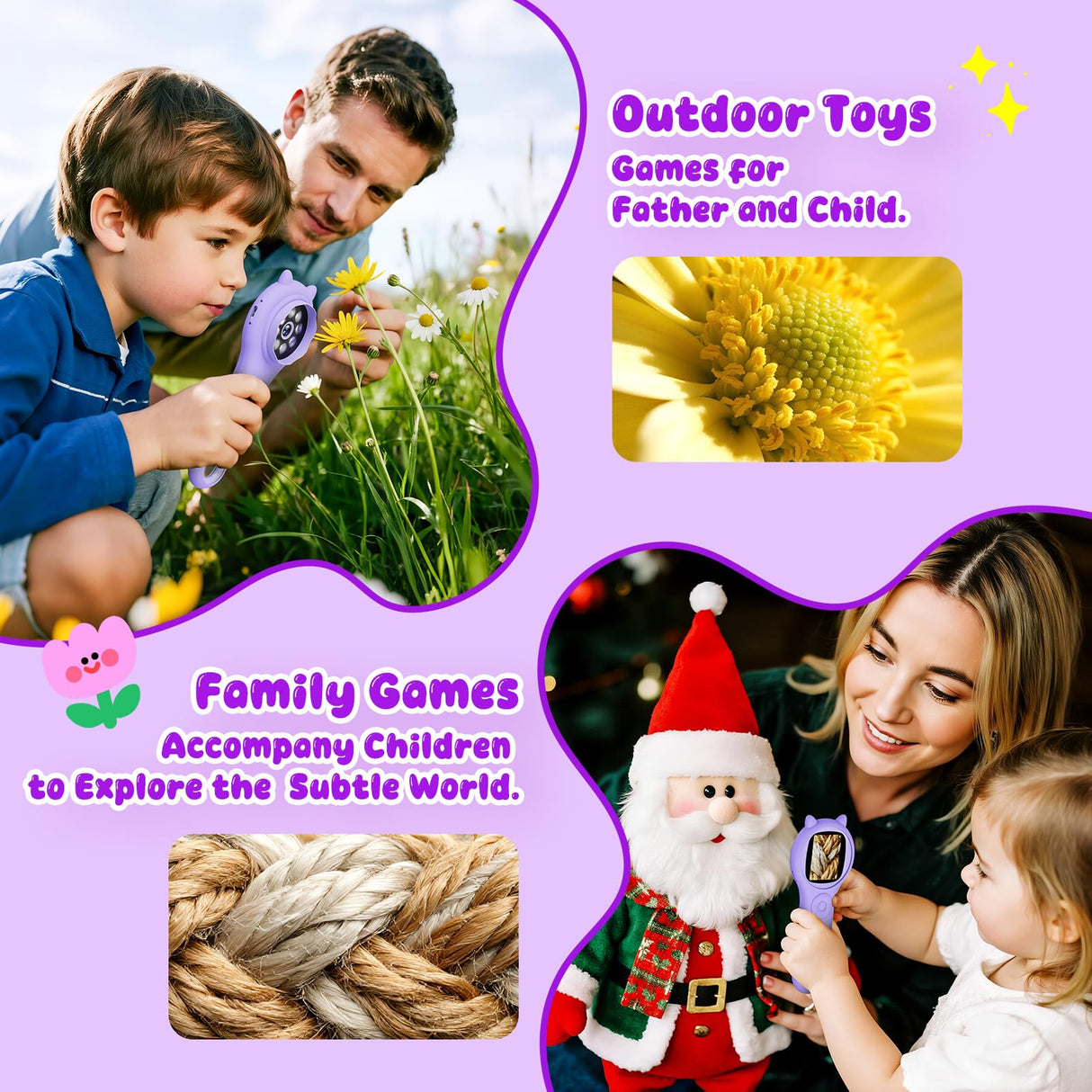 Microscope for Kids - Mini Pocket Handheld Microscope for Toddlers-STEM Educational Science Kit Toys for Christmas Birthday Gifts Toys for 5 6 7 8 9 10 11 12 Year Old Girls(Purple) Ashfly