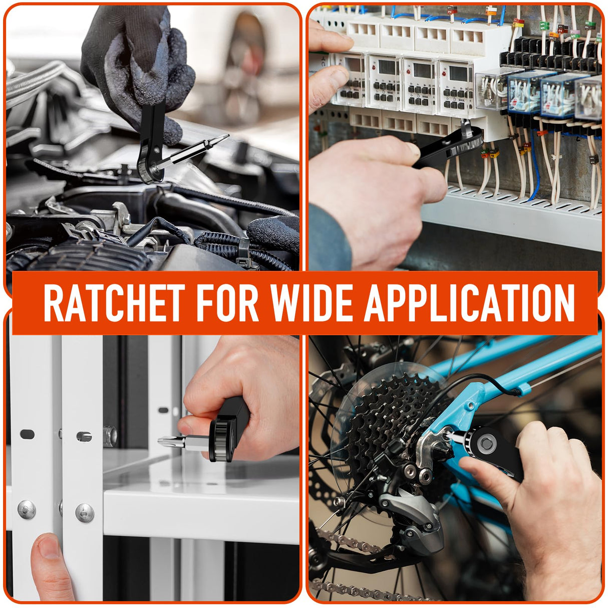 ZOOI Stocking Stuffers for Adults Men, Christmas Gifts for Men Ratcheting Pocket Screwdriver, Mens Gifts for Dad 90 Degree Right Ratchet Screwdriver, Dad Gifts for Him, White Elephant Gifts for Adults ZOOI