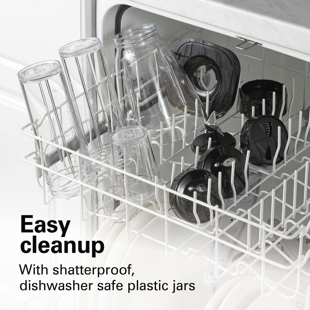 Hamilton Beach MultiBlend Smoothie Blender with 4 Shatterproof BPA Free Jars and Lids; Large 32oz Jar, 8oz Grinder for Nuts & Spices, and 2 Portable Travel Cups, 650 Watts, Black and Stainless (52400) Hamilton Beach