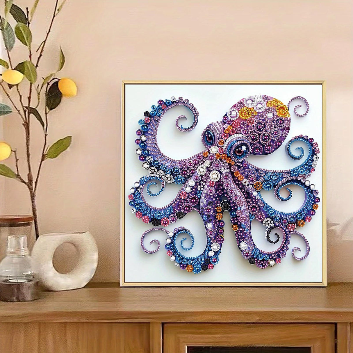 MVVMTOP Diamond Art Painting Kit, 5D DIY Octopus, Special Shape Crystal Artificial Diamond Partial Mosaic Handicraft for Beginners, Wall Decor Art for Bedroom, Office, Living Room, Christmas Gift MVVMTOP