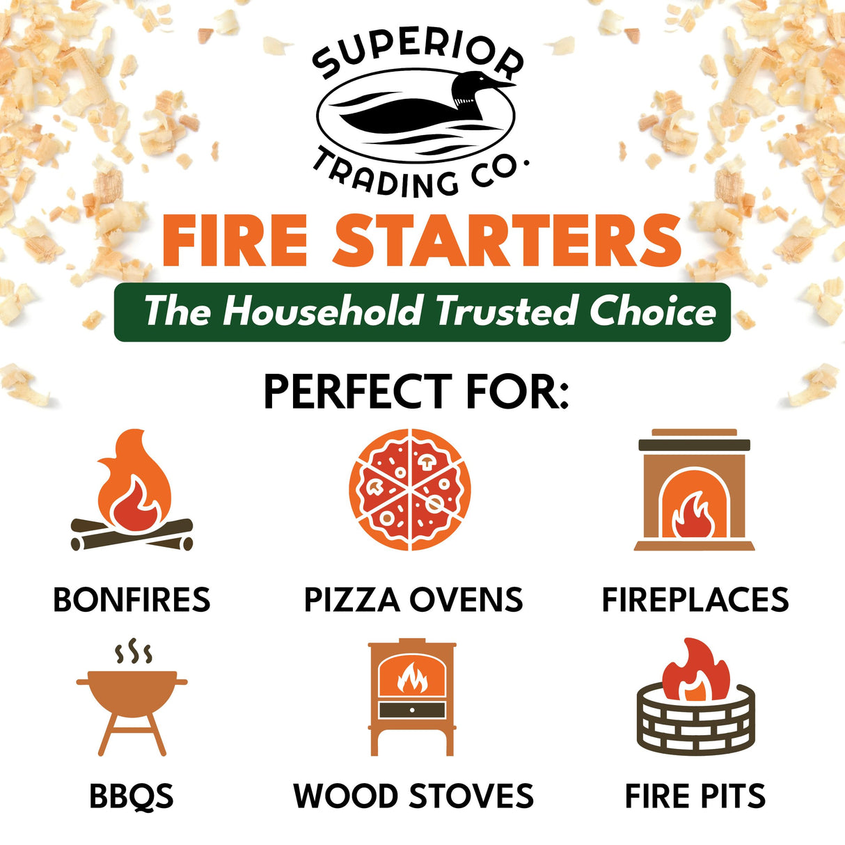 Superior Trading Fire Starter Pods in Resealable Packs - Fire Starters for Campfires, BBQ, Grill, Pit, Wood Stove & Charcoal Starter, 15-20-Min Burn, 30 Extra Large Pods, USA Made, Brown, 3.2 Lbs Superior Trading Co.