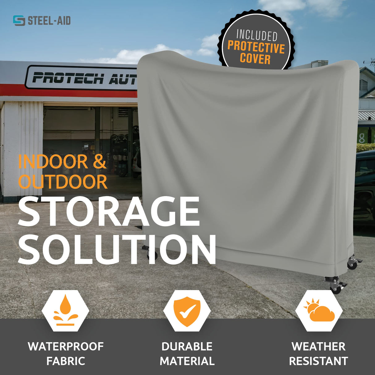 STEELAID Tire Storage Rack - Rolling Rack for Garage - Indoor/Outdoor Shelves 60 inch Organizer STEELAID