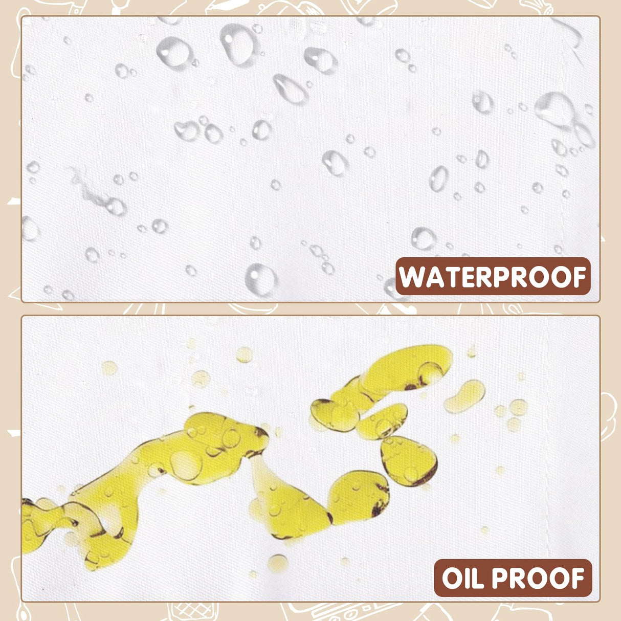 XLSXEXCL 2 Pack Chef Apron and Hat, Adjustable High Cooking Apron Waterproof Kitchen Baking Apron with Two Pockets and Elastic Chef's Hat Set for Women Men Father's Mother's Christmas Gift(White) XLSXEXCL