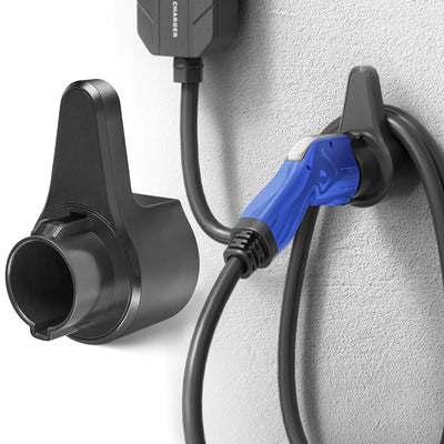 MECMO EV Charging Cable Holder Wall Mount for J1772, Electronic Vehicle Charger Cord Hanger, EVSE Car Charger Cable Organizer Management, EV Charging Plug Cord Protector Wall Hook SAE J1772 Connector