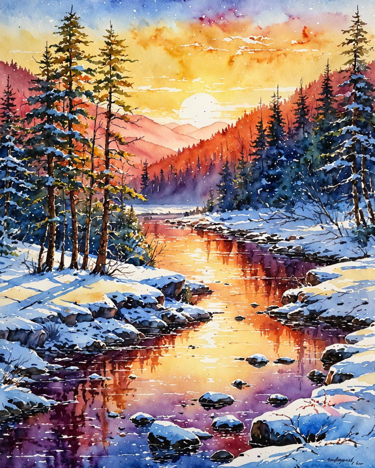 ldazao Paint by Numbers Kit for Adults Beginner, Winter Forest Paint by Number Kits On Canvas Snow Adults' Paint-by-Number Kits DIY Oil Painting Christma Gift Home Wall Decor 16x20 Inch ldazao