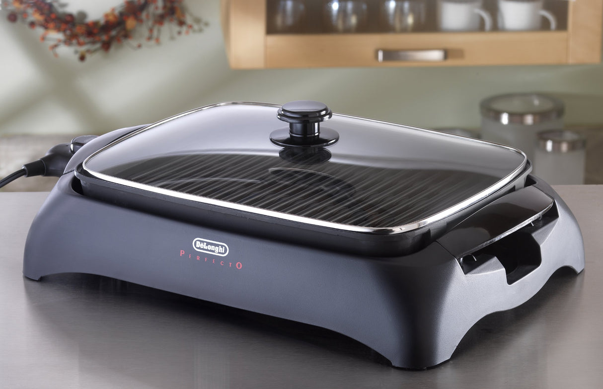 De'Longhi Perfecto Indoor Grill with Lid, Black De'Longhi
