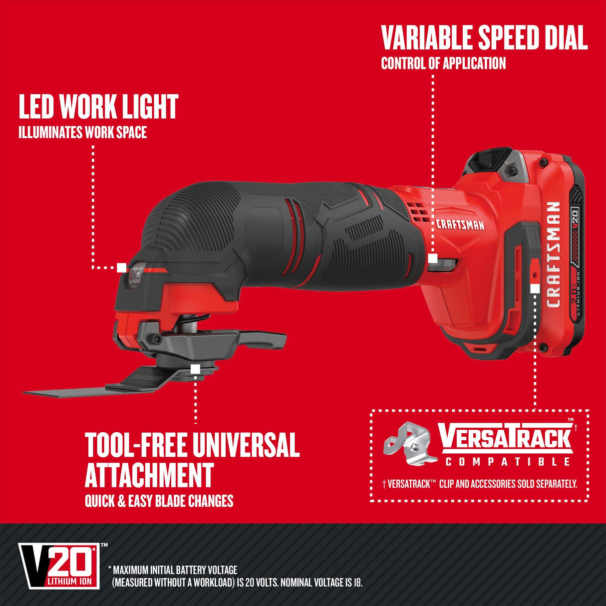 CRAFTSMAN V20 Cordless 6-Tool Power Tool Combo Kit with 2 Batteries and Charger (CMCK600D2) CRAFTSMAN