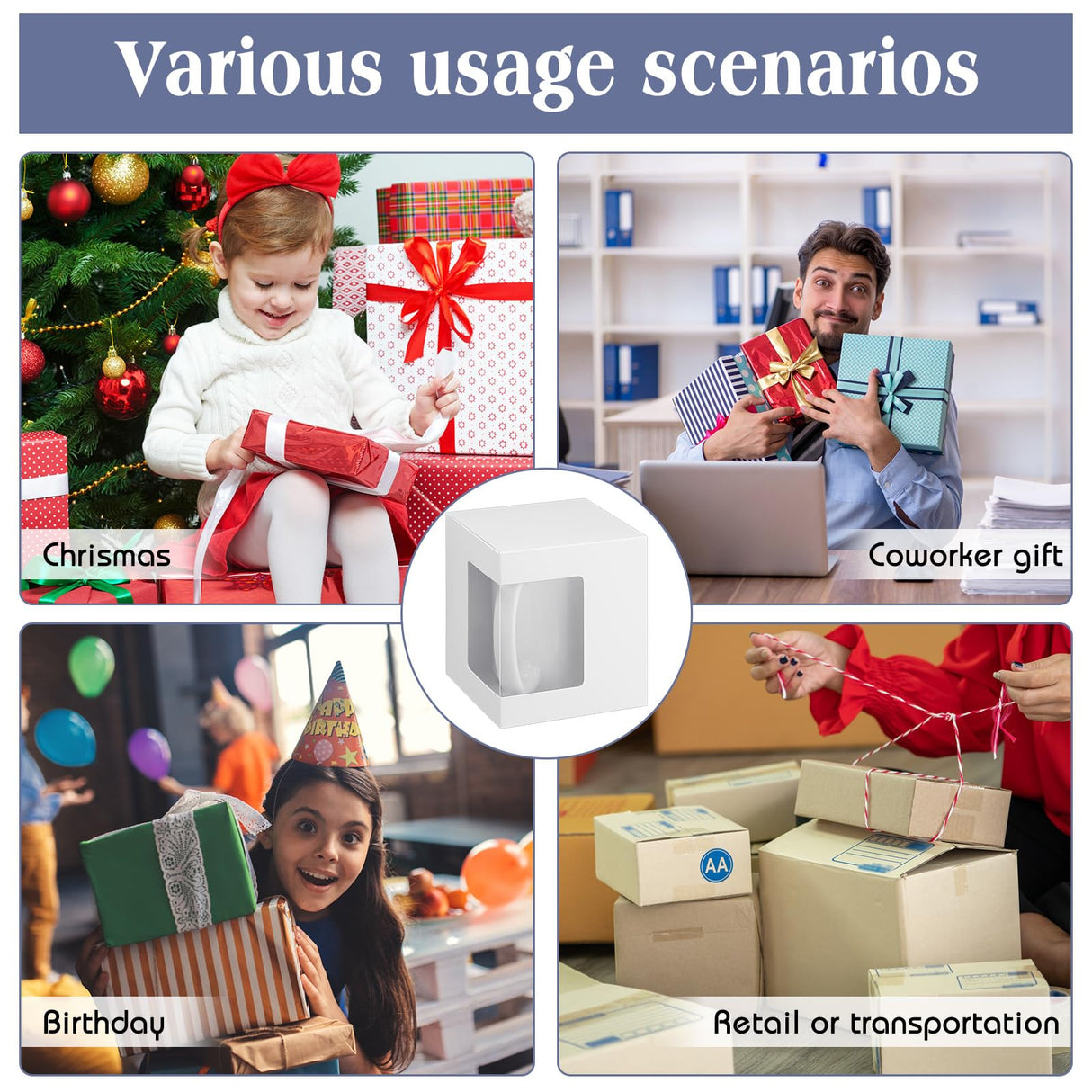 Harloon 24 Pcs Mug Boxes for Gifts Coffee Mug Gift Box for Blanks Sublimation Mugs Packaging 11oz, 12oz, 15oz Transparent Ceramic Coffee Cups Gift Box (White) Harloon