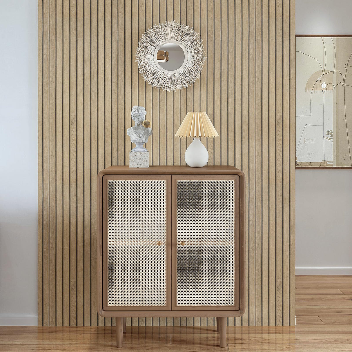 VaryPaper Wood Slat Wallpaper Peel and Stick Wood Contact Paper Waterproof Self Adhesive Wood Vinyl Wall Paper Removable Wood Panel Wallpaper for Bedroom Bathroom Walls Kitchen Cabinets 15.7''x78.7'' VaryPaper