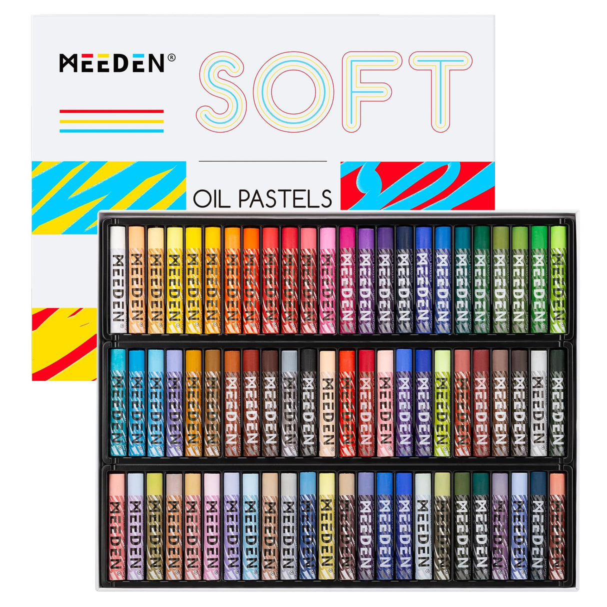 MEEDEN Soft Oil Pastels Set: 72 Vibrant Colors Oil Pastels for Artists Beginners Adults - Smooth Oil Pastel Crayons for Art Supplies, Painting, Drawing, Blending, Layering, Shading MEEDEN