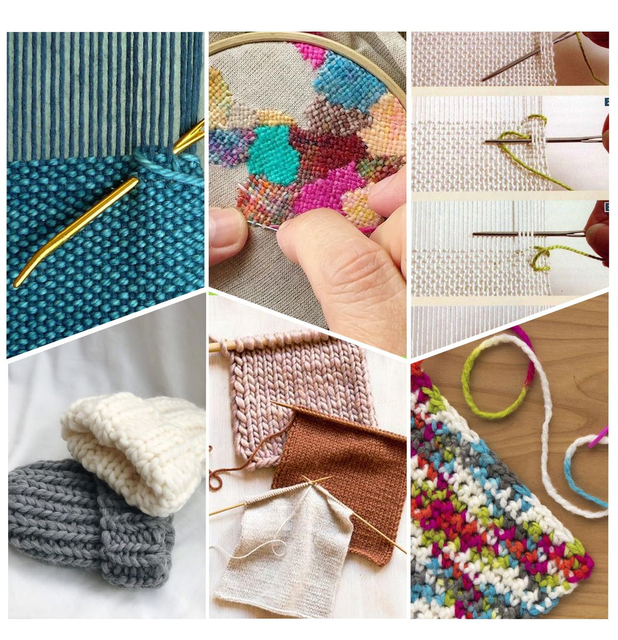 FIVEIZERO 19 Pcs Yarn Needles Set, Assorted Yarn Needles Bent Tapestry Needle Weaving Needle Darning Needles Plastic Needles Large Eye Blunt Knitting Needles for Sewing Crochet 03 FIVEIZERO