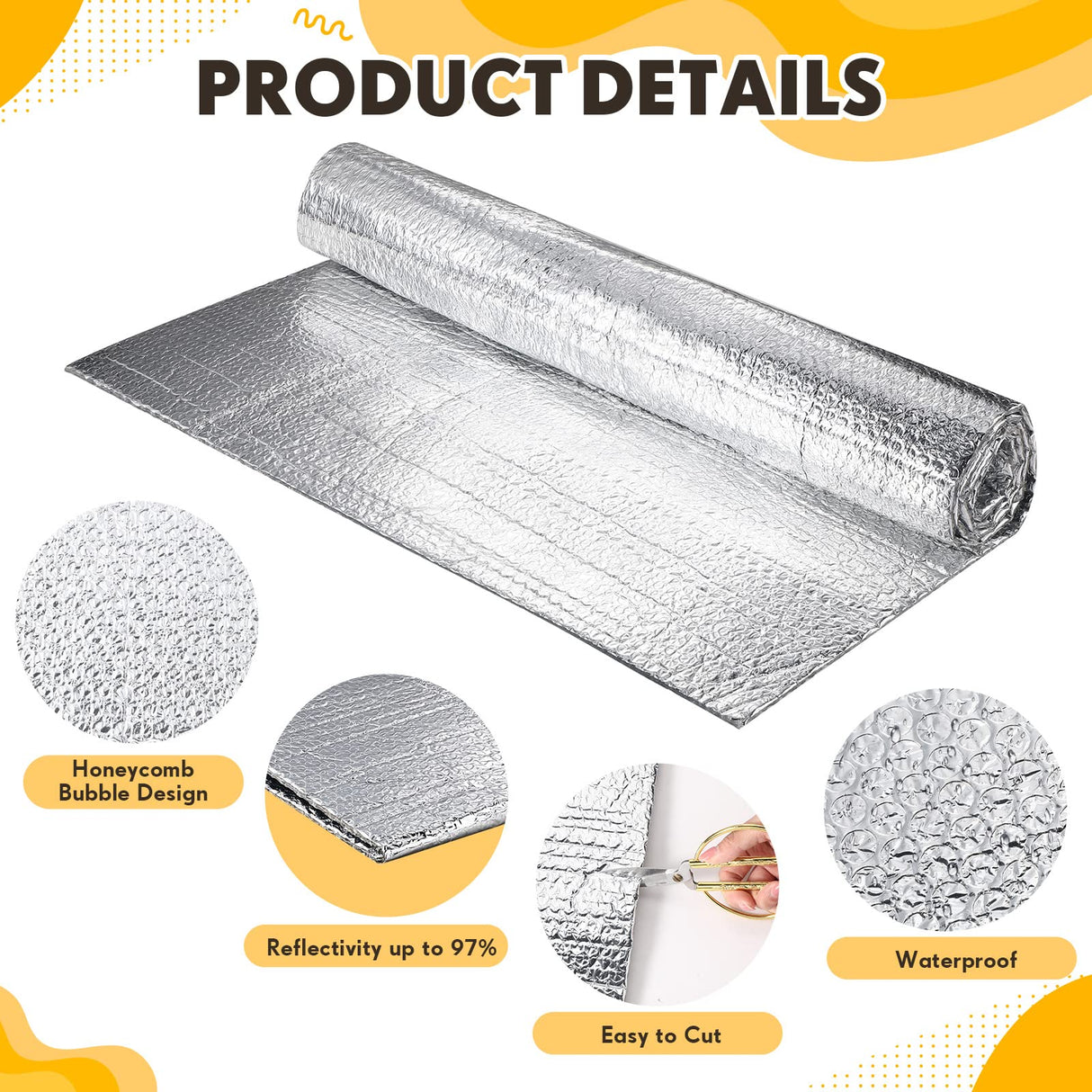 Frienda 24 Pcs Garage Door Insulation Panels Kits Double Bubble Reflective Aluminum Foil Radiant Barrier Thermal Insulation Sheet for Garages Greenhouses Attics Walls Windows (24 x 48 Inch) Frienda