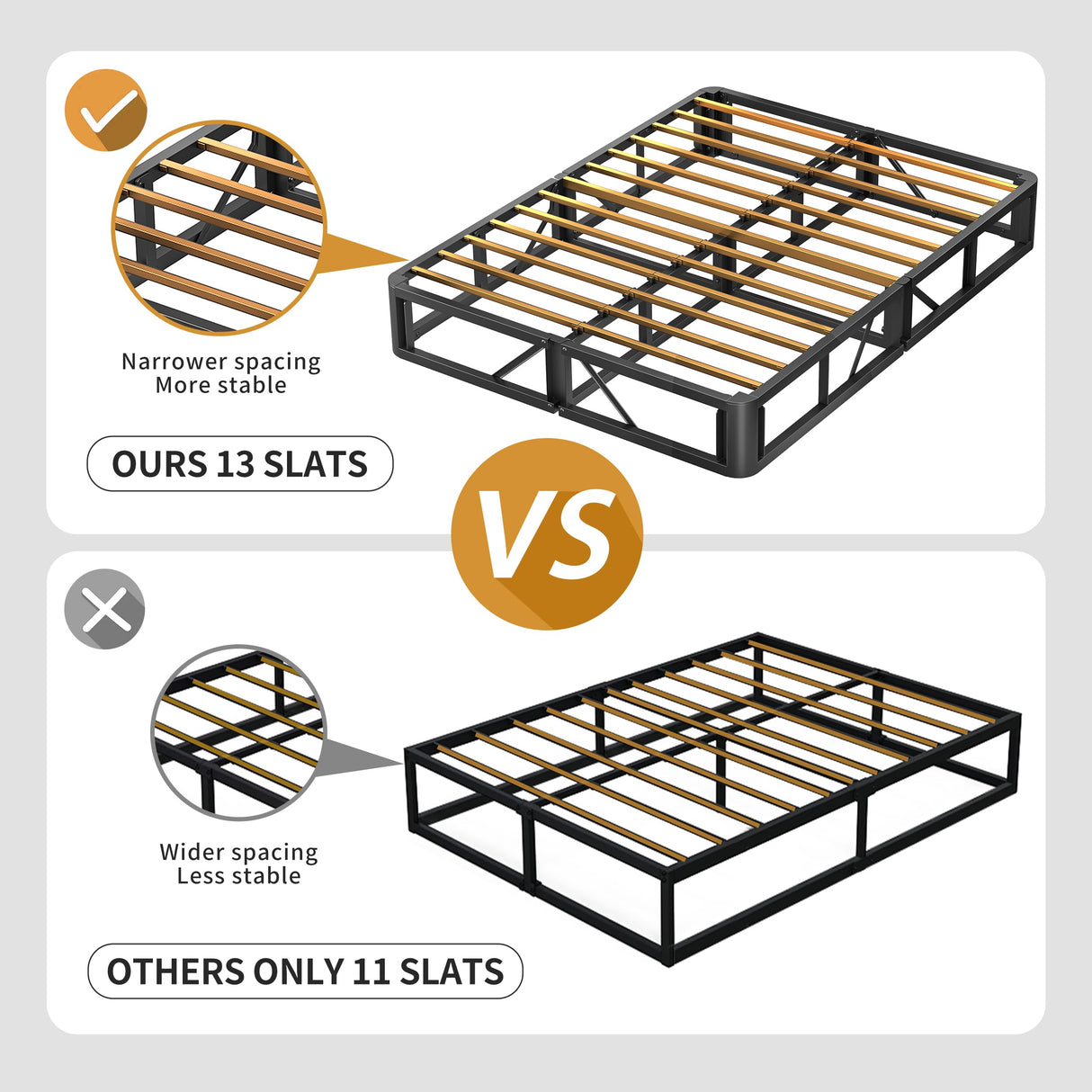 MAF Queen Box Spring 10 Inch High Profile Box Spring for Queen Bed, Queen Size Bed Base 3500 lbs Black Heavy Duty Metal Mattress Foundation with Easy Clean Cover, Easy Assembly MAF