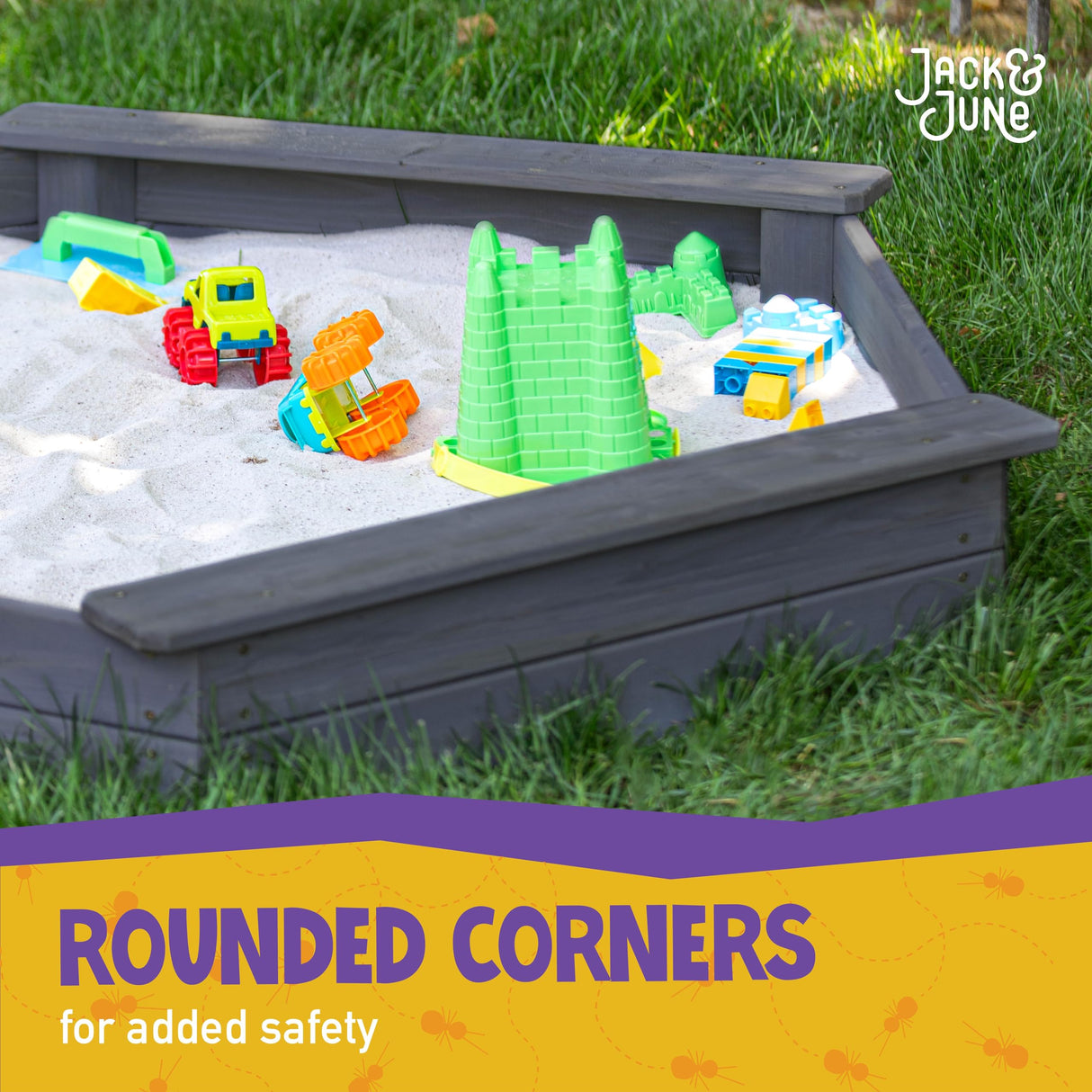 Jack & June Hexagonal Cedar Sand Box Playset Jack and June