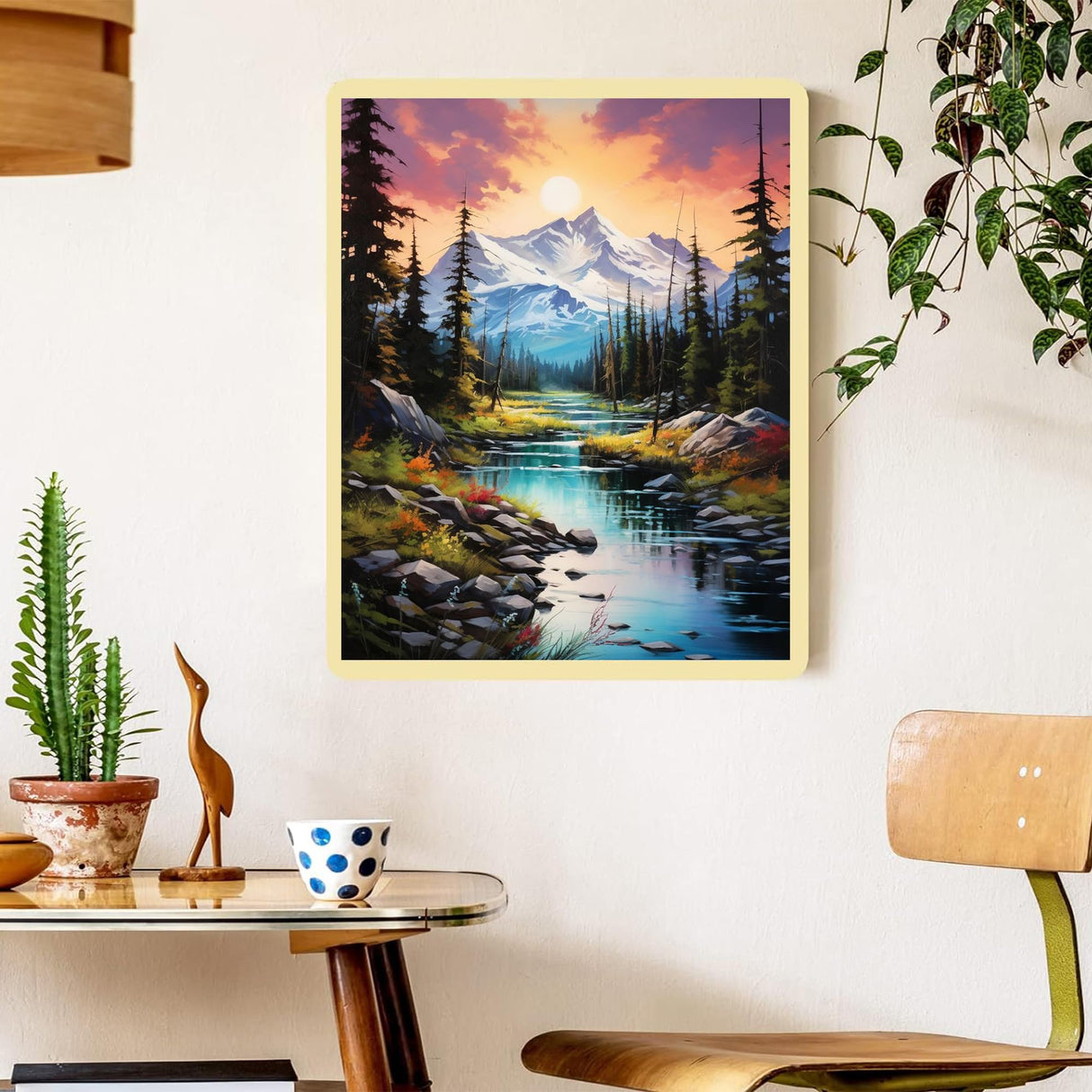 xackcme Mountain Paint by Numbers for Adults - Scenery Paint by Number on Canvas Without Frame, DIY Oil Painting for Gift Home Wall Decor (16x20 inch) xackcme