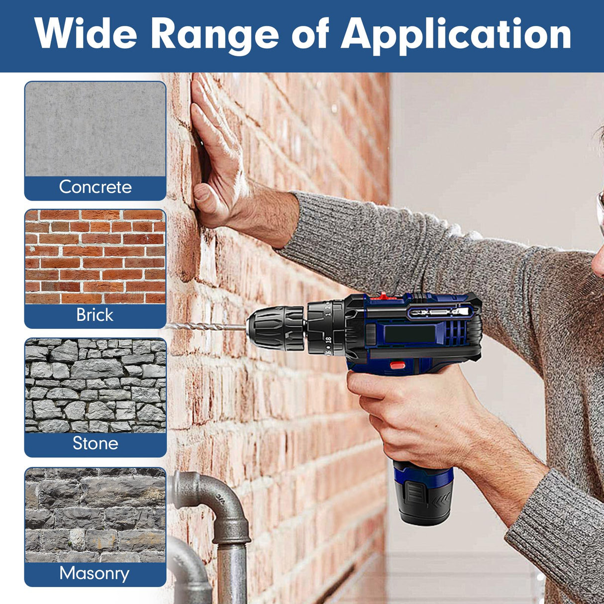 17Pcs Rotary Hammer Drill Bits and Chisel Set - SDS-Plus Carbide-Tipped Drill Bits and Chisels with Storage Case - Tools for Concrete Brick Stone and Other Masonry Construction Materials YOSIGHT