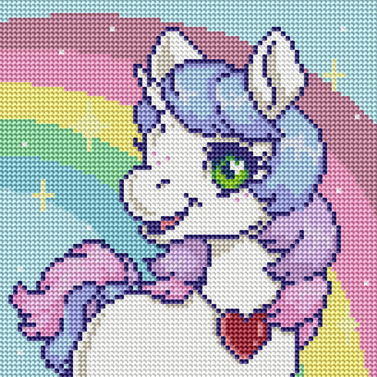DIAMOND ART CLUB Unicorn Rainbow Diamond Painting Kit, 9" x 9" (23 x 23 cm) DIAMOND ART CLUB