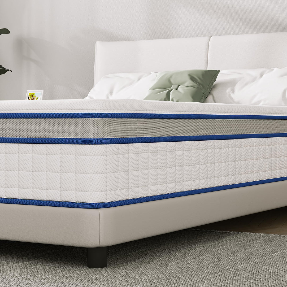 Twin Mattress, 12 Inch Twin Size Hybrid Mattress in a Box with Memory Foam and Individual Pocket Springs, Extra Lumbar & Shoulder Support, Pain Relief Fiberglass-Free LAZYCAT