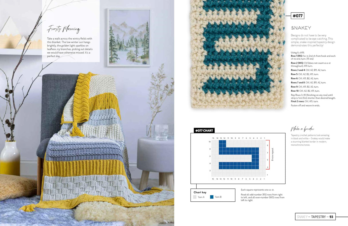 Mix and Match Modern Crochet Blankets: 100 patterned and textured stripes for 1000s of unique throws WoodArtSupply