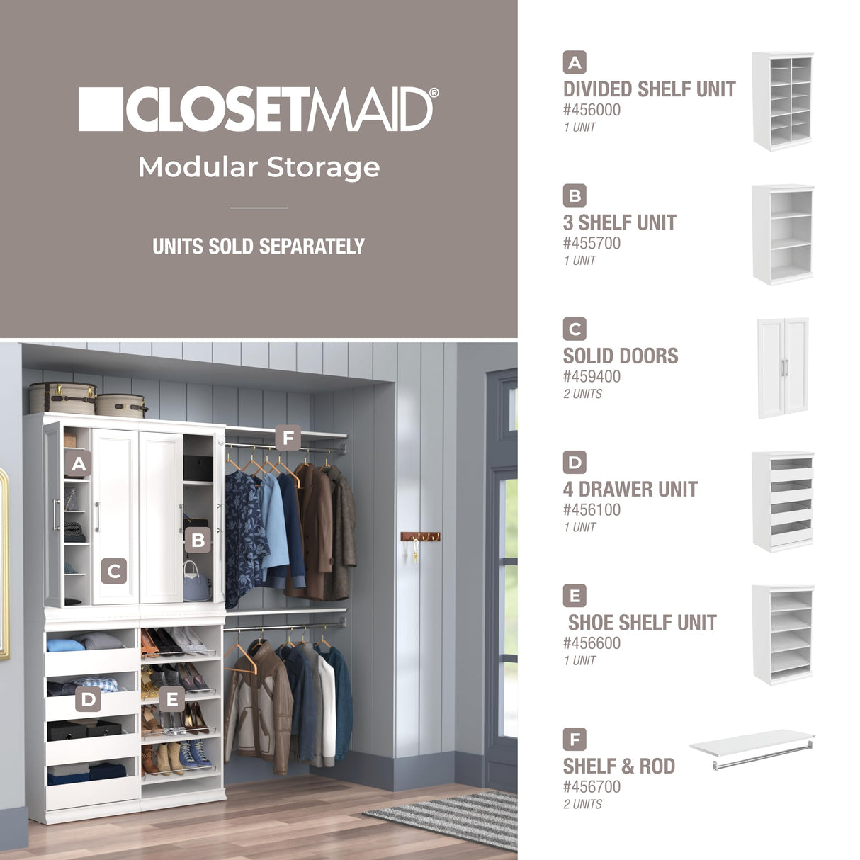 ClosetMaid Modular Storage Shelf Unit with 3 Shelves, White ClosetMaid