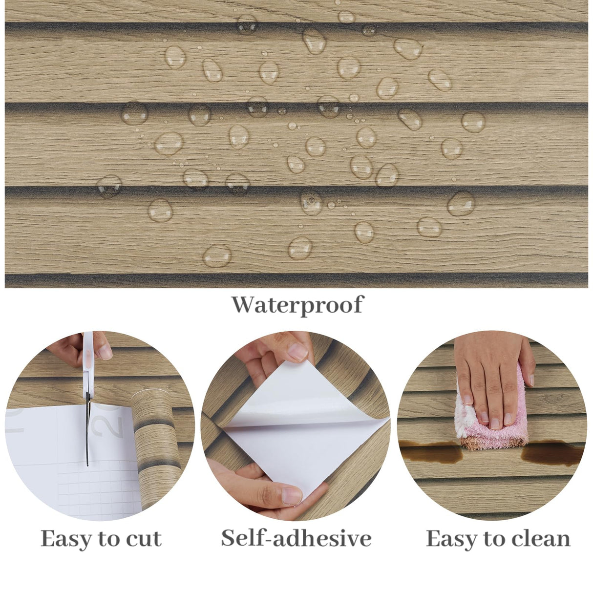 VaryPaper Wood Slat Wallpaper Peel and Stick Wood Contact Paper Waterproof Self Adhesive Wood Vinyl Wall Paper Removable Wood Panel Wallpaper for Bedroom Bathroom Walls Kitchen Cabinets 15.7''x78.7'' VaryPaper
