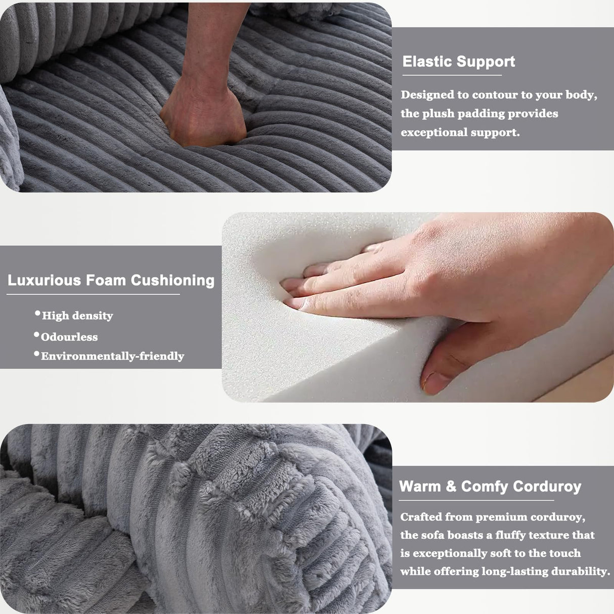 YABTOP Oversized Swivel Accent Barrel Chair with Pillows,Modern Round Plush Cuddler Reading Chair Comfy for Bedroom Living Room,Corduroy Gray YABTOP