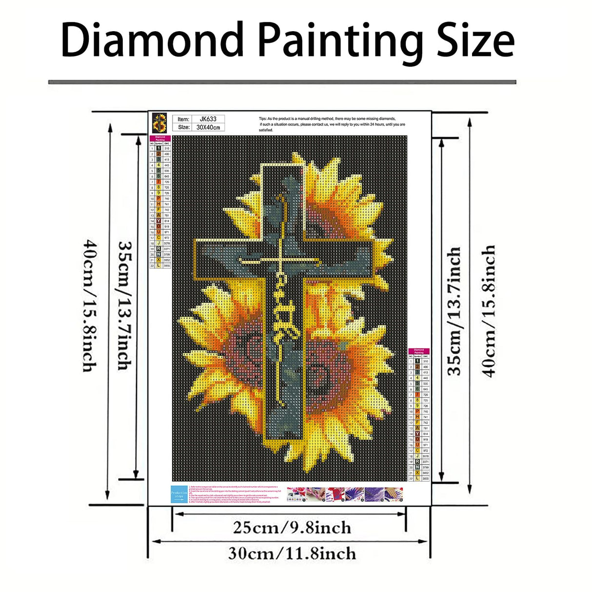 GXGLLPZBY 5D Diamond Painting Kit for Adults Beginners,DIY Cross Sunflower Paint by Diamond Art Kits,Suitability Friends Full Round Drill Diamonds Dots Gem Art,Home Wall Decor 11.8x15.8 Inch GXGLLPZBY