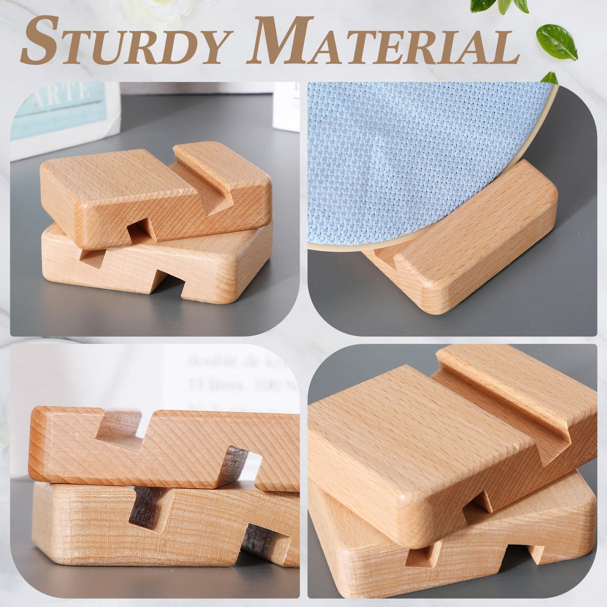 Cinnvoice 10 Pcs Embroidery Hoop Display Embroidery Hoop Wooden Base Holder Embroidery Cross Stitch Stand Decor Embroidery Frames Display Stand for Embroidery Cross Stitch Hoop Accessories Decor Cinnvoice