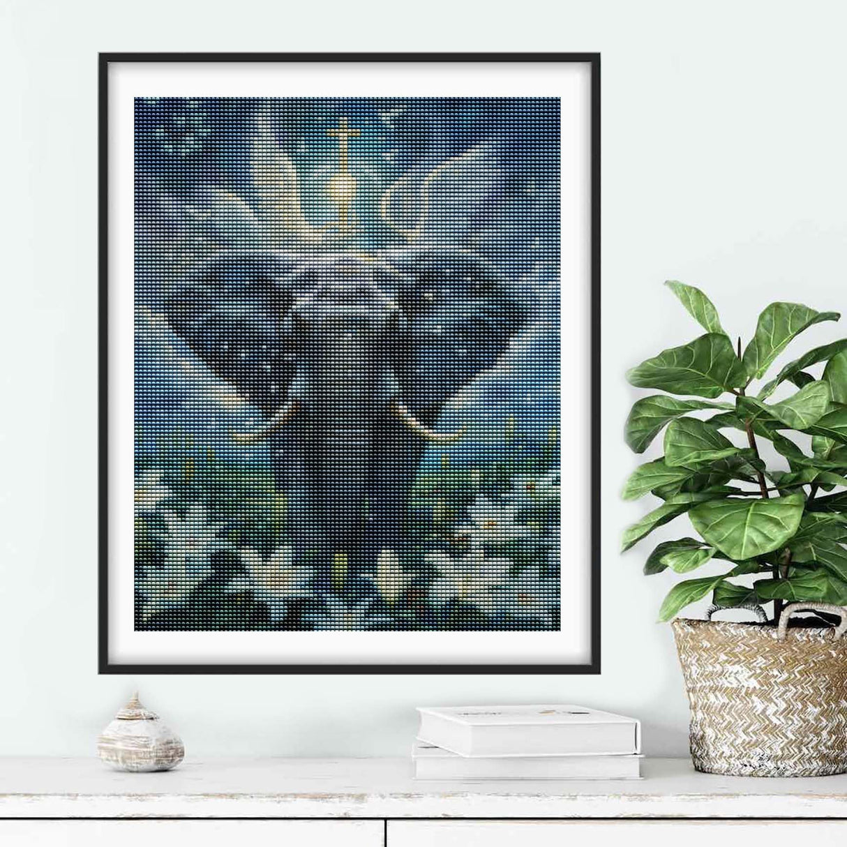 Ginfonr DIY 5D Diamond Art Kits for Adults, Elephants Diamond Painting for Adults, Diamond Art Animal Full Drill, Diamond Art Kits Embroidery Rhinestone Craft for Home Wall Decor 12 * 16 Inch Ginfonr