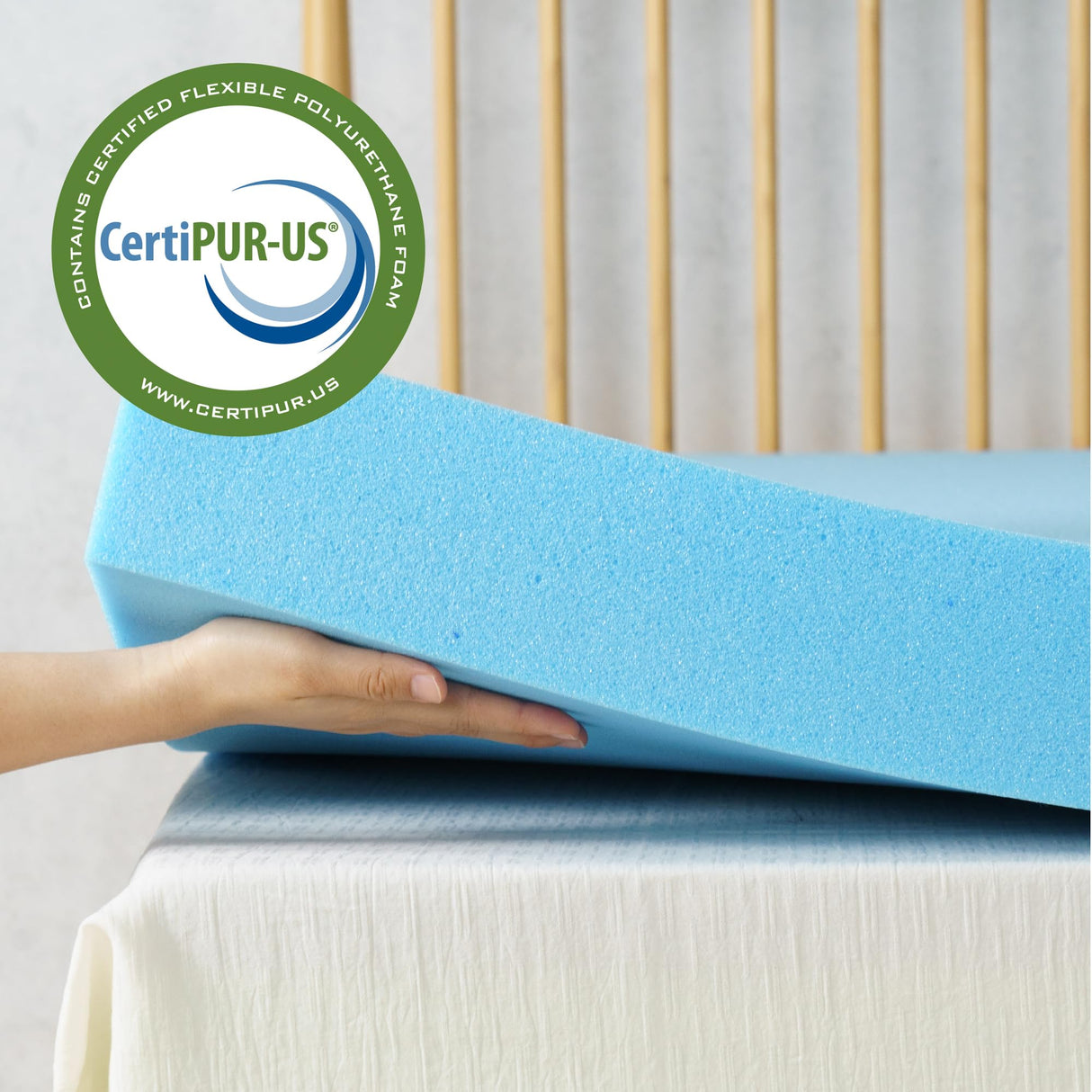 ZINUS 2 Inch Green Tea Cooling Gel Memory Foam Mattress Topper, Smaller, More Convenient WonderBox Packaging, Cooling Gel Foam, CertiPUR-US Certified, King ZINUS
