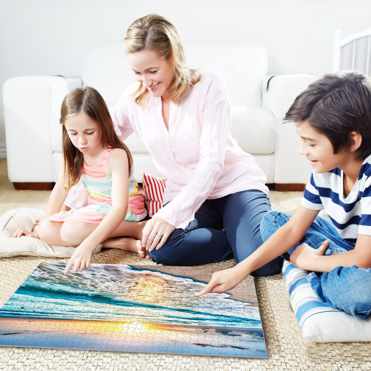 Puzzles for Adults 1000 Piece,Sunset Beach Wooden Jigsaw Puzzle Art,DIY Leisure Game Fun Toy Gift Suitable Family Friends najiaxiaowu