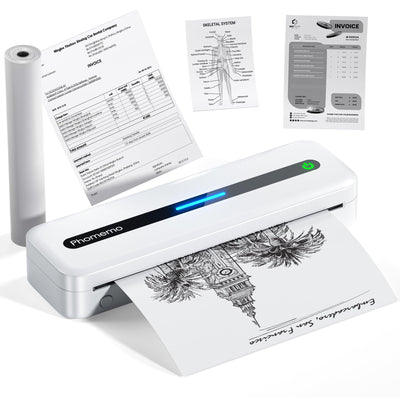 Phomemo M832 Portable Printers Wireless for Travel, Upgrade Bluetooth Thermal Printer, No Ink Printer Support 8.5'' x 11'' Letter & A4 Thermal Roll Paper, Compatible with Phone & Laptop