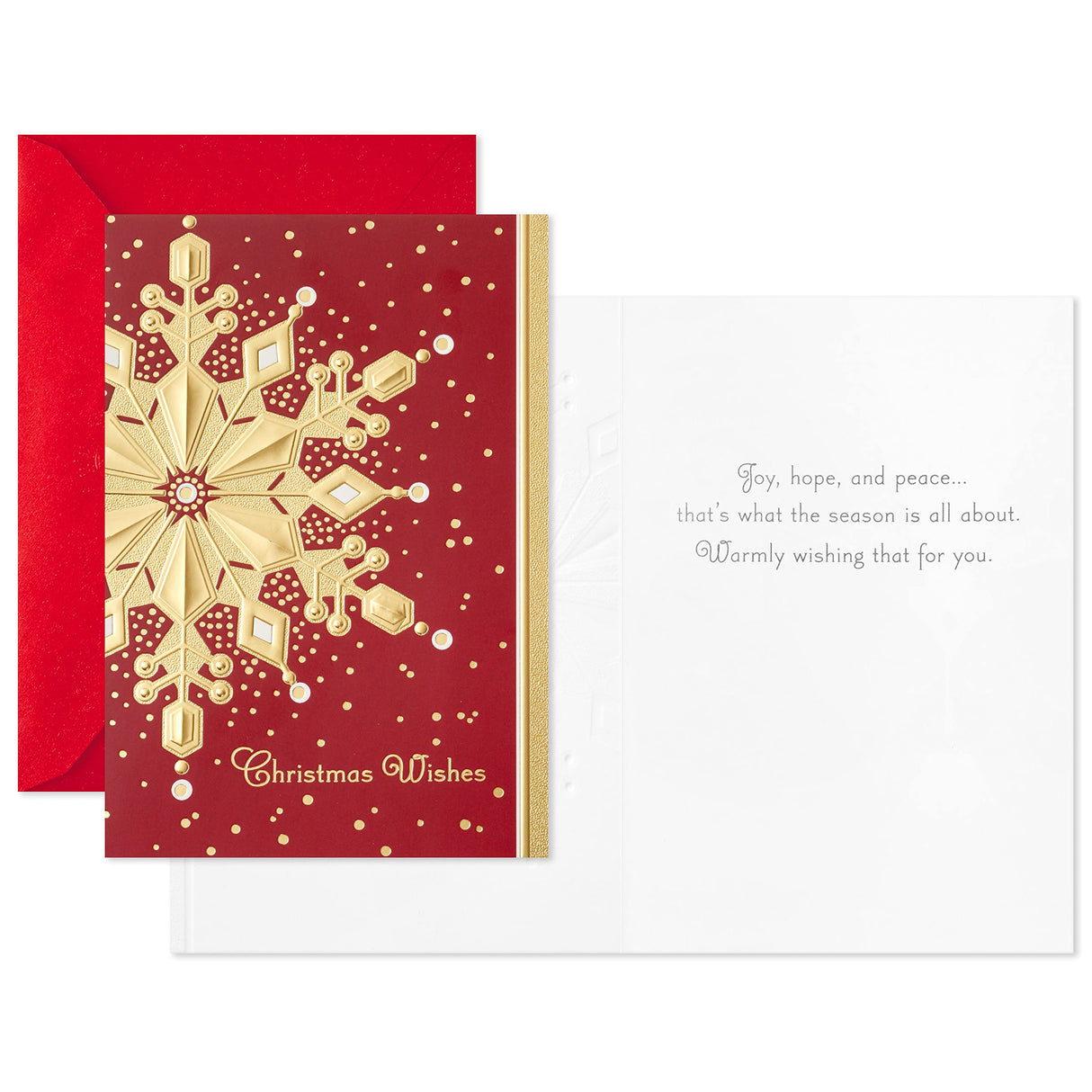 Hallmark Boxed Holiday Cards, Red and Gold Snowflake (40 Cards with Envelopes) Hallmark