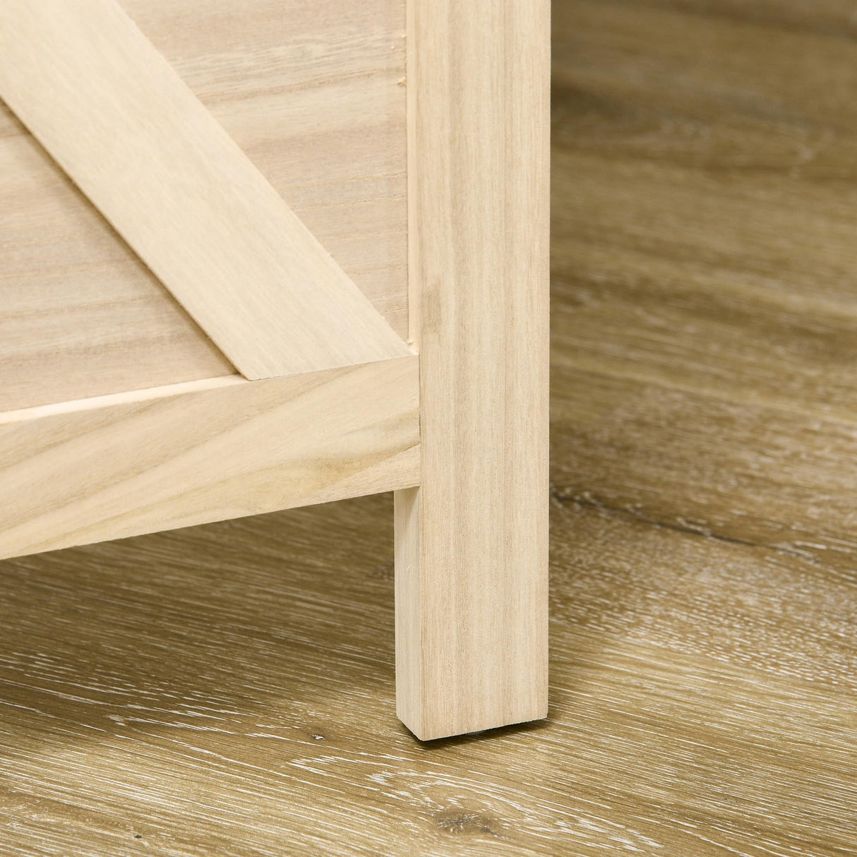 HOMCOM 4 Panel Pegboard Display Room Divider, 4.7' Tall Wood Indoor Portable Folding Privacy Screen, Partition Wall Divider for Home Office, Natural HOMCOM