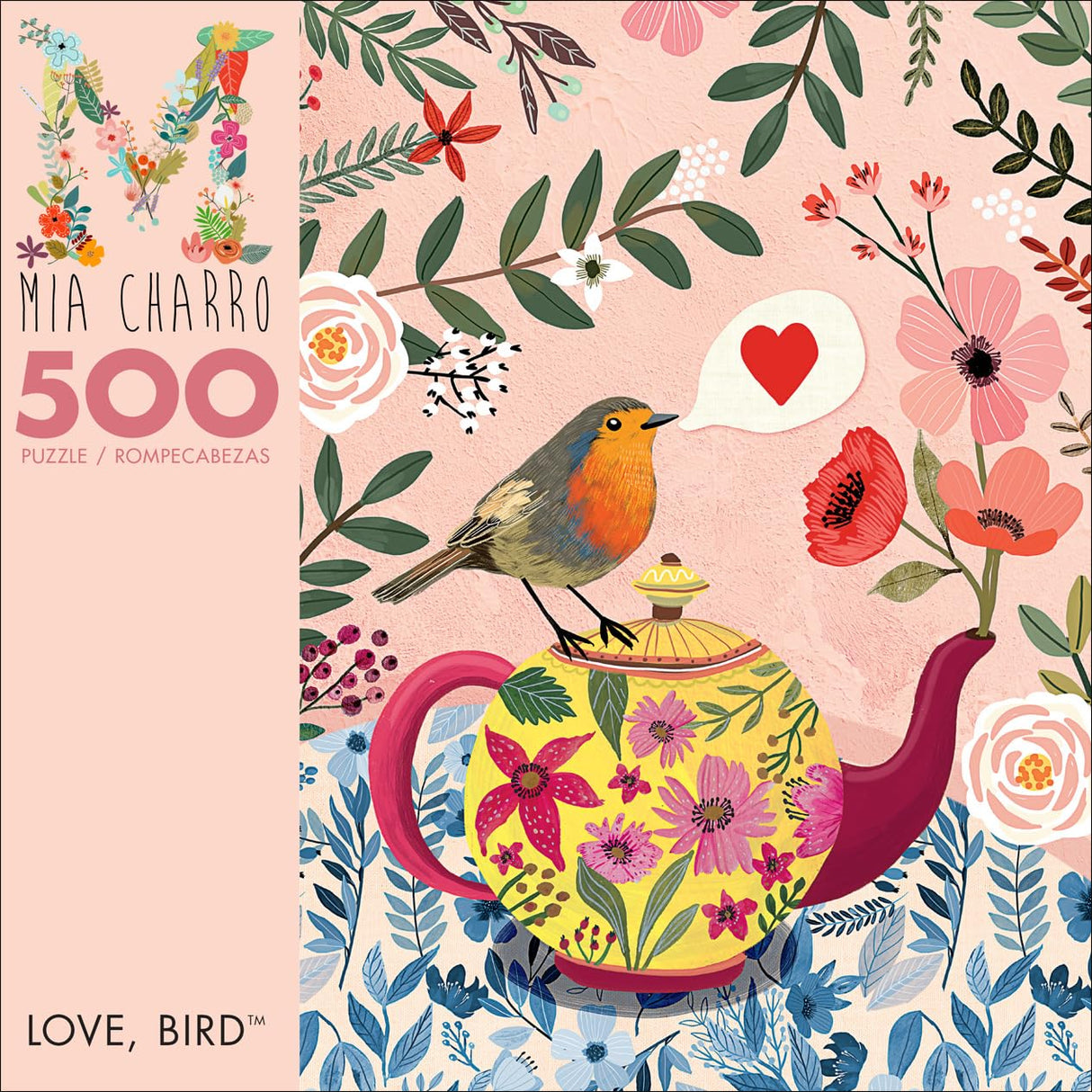 Buffalo Games - Mia Charro - Love, Bird - 500 Piece Jigsaw Puzzle for Adults -Challenging Puzzle Perfect for Game Nights - Finished Size is 21.25 x 15.00 Buffalo Games