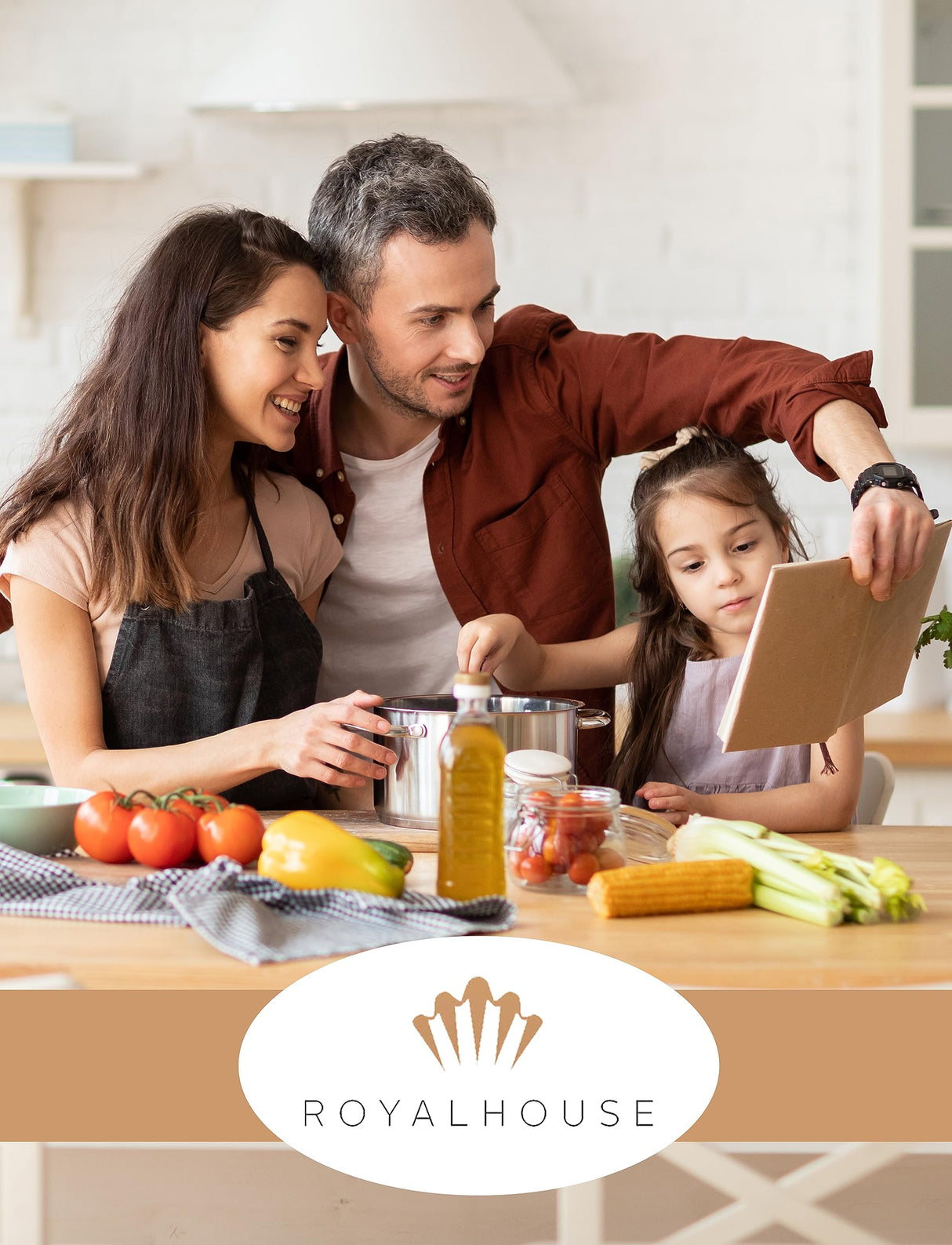 RoyalHouse Bamboo Storage Cabinet with 2 Doors and Shelves, 3-Tier Open Shelves, Free Standing Storage Organizer, Cabinet for Bathroom, Living Room, Kitchen RoyalHouse