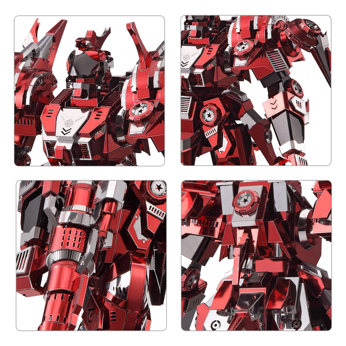 Piececool 3D Metal Puzzles Mecha Model Kits, Red Thunder Figure Models Building Kits for Adults, DIY Brain Teaser 3D Puzzle for Teen Students Fidget Toys Perfect Birthday, 522 Pcs Piececool
