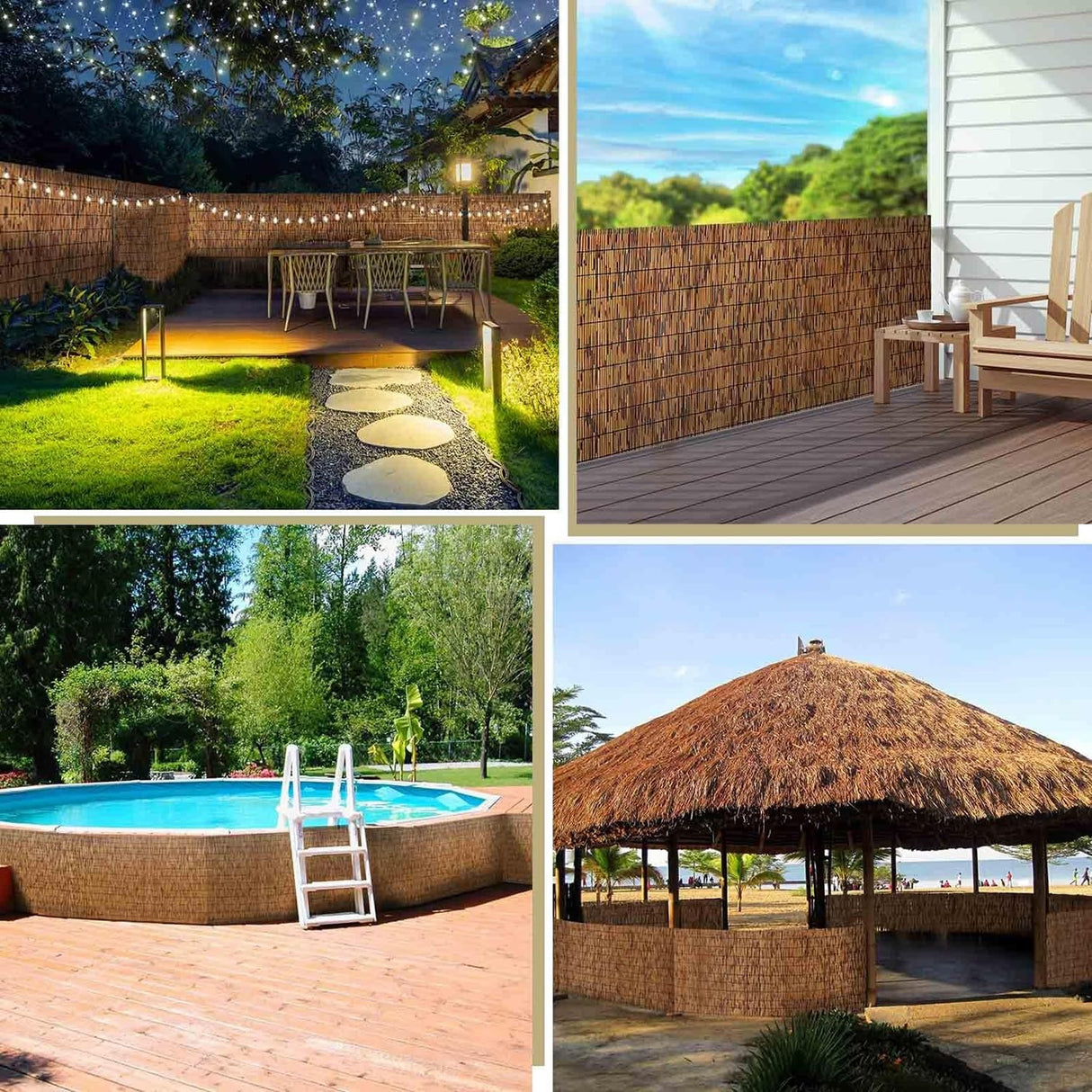 Bamboo Fencing, Natural Reed Fencing Rolls, Backyard Garden Fencing, Decorative Fences, Patio Privacy Wall Fencing Roll for Outdoor, Gallery, Restaurant, Hotel 2-6ft High(70*200cm(2.3*6.6ft)) HSPLXYT