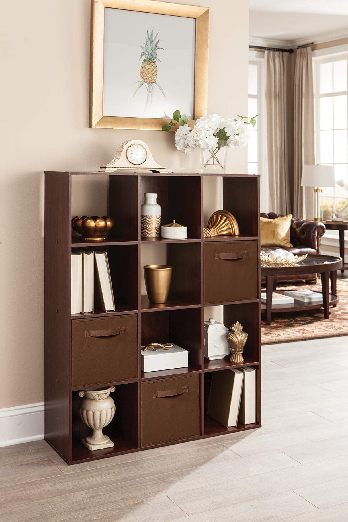 ClosetMaid Cubeicals 12 Cube Storage Shelf Organizer Bookshelf, Stackable, Vertical or Horizontal, Easy Assembly, Wood, Dark Cherry Finish ClosetMaid