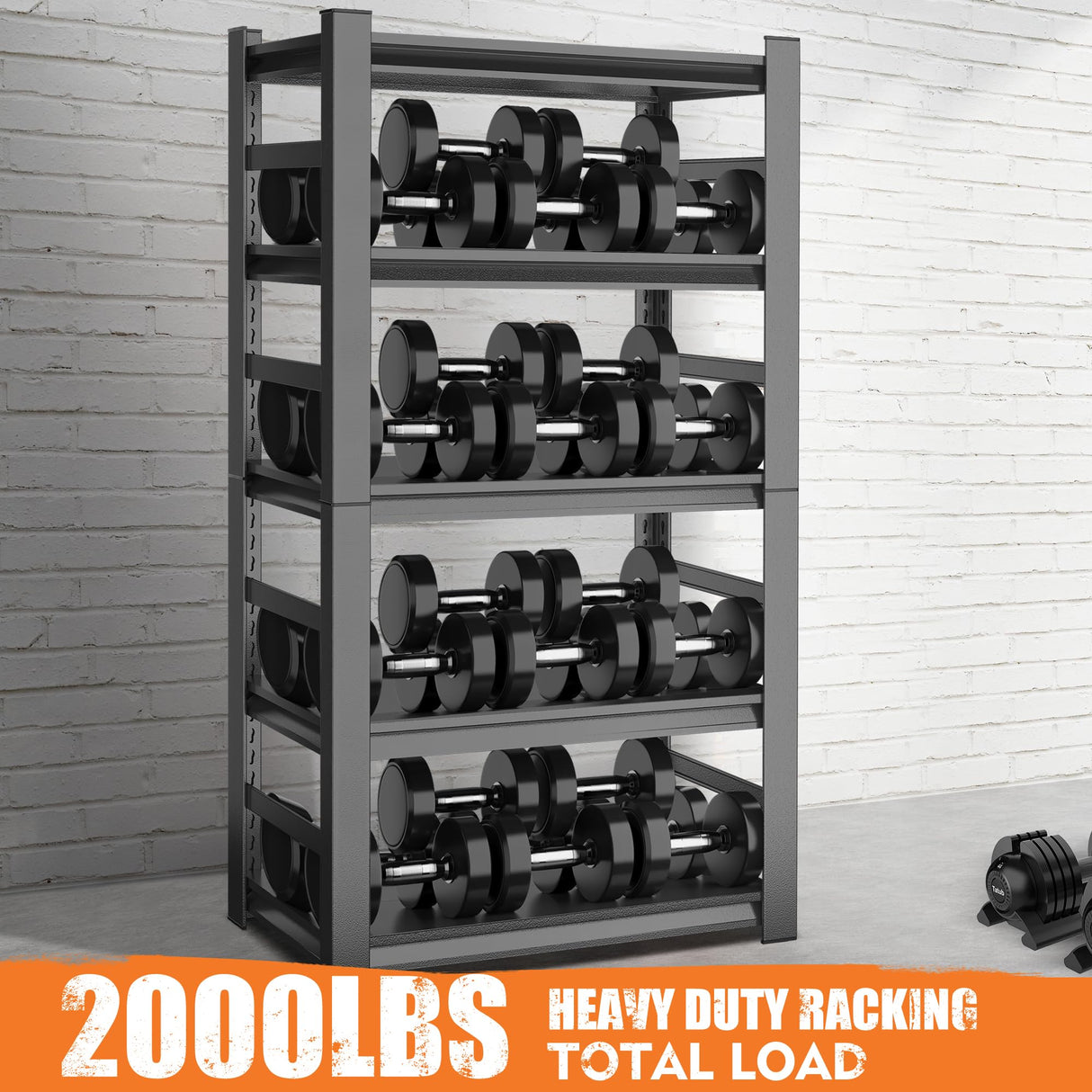 63" H, 2000 lb. Heavy Duty Storage Shelving Unit Adjustable 5-Tier Metal Garage Storage Shelves | Easy to Assemble, Storage Shelves for Basements and Garages, 63 "H*32 "W*16 "D Metallitrend