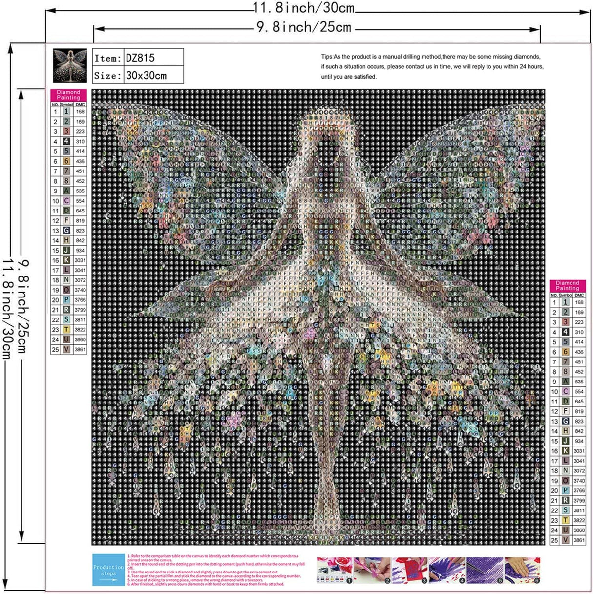 ZHUDENGXJL 5D Diamond Painting Kits for Adults,Colourful Angel Wings Fairy Diamond Art Kits for Adults,DIY Full Drill Diamond Dot Gem Art Kits for Adult Beginners,Wall Home Decor 12 X 12inch ZHUDENGXJL