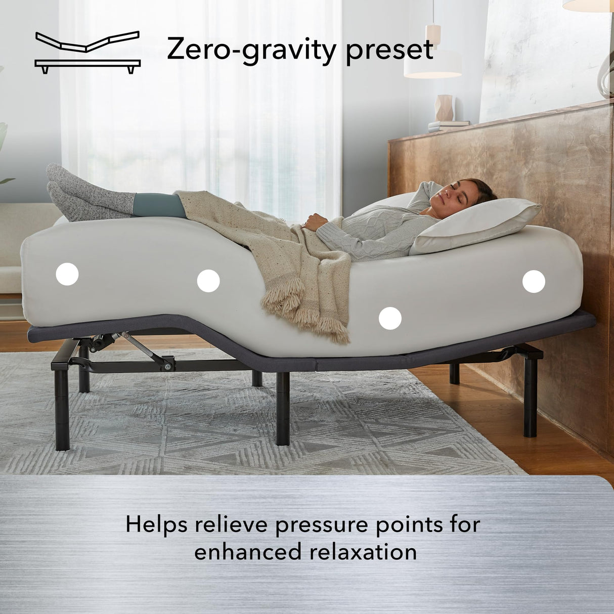 Serta baselogic Level 2 Adjustable Base Bed Frame - Split Cal King - Head and Foot Adjustability, Wireless Remote, Zero-Gravity Preset, and Foldable for Convenient Mobility and Storage Serta