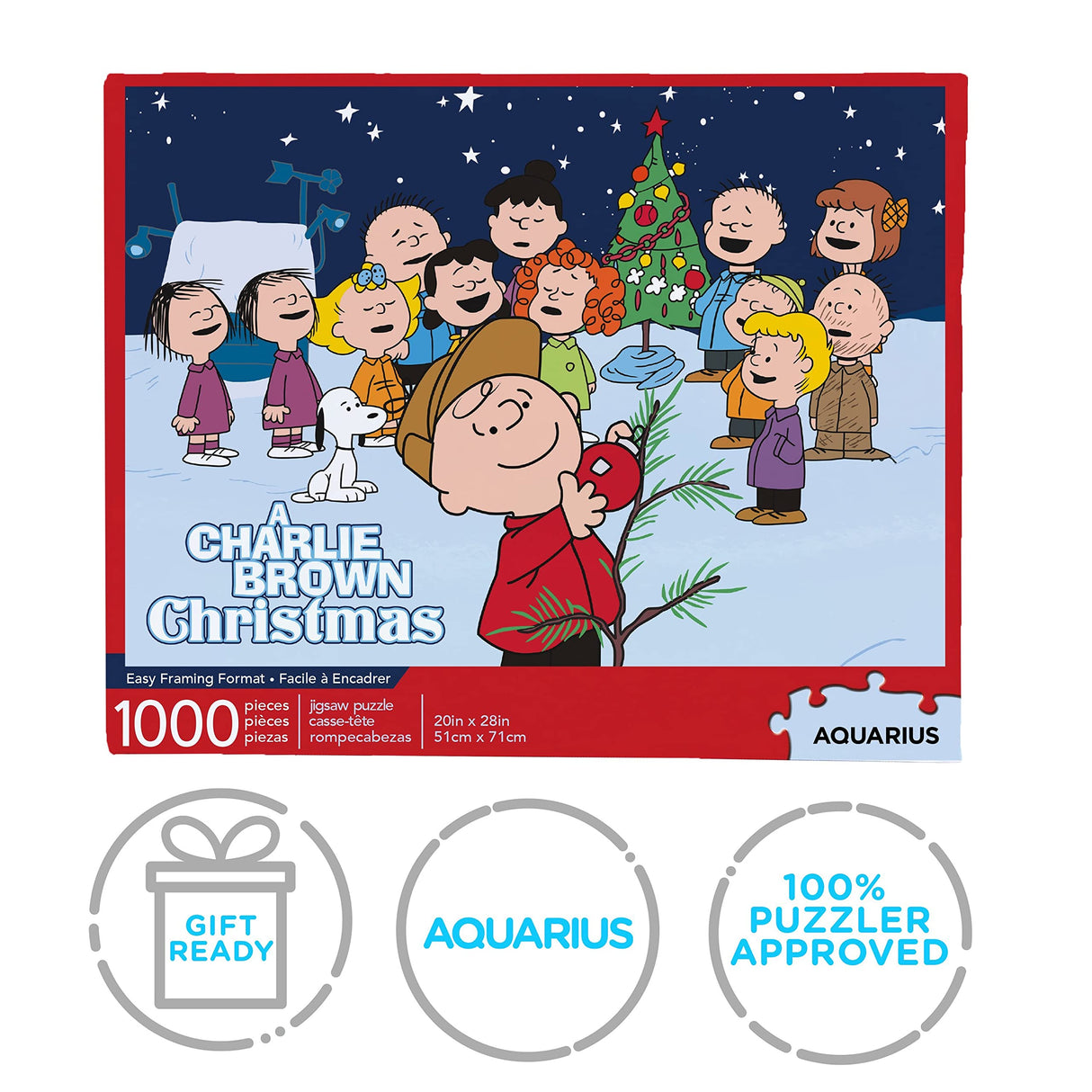 AQUARIUS Peanuts Charlie Brown Puzzle Collage Christmas 1000 Piece Jigsaw Puzzle, A Charlie Brown Christmas AQUARIUS